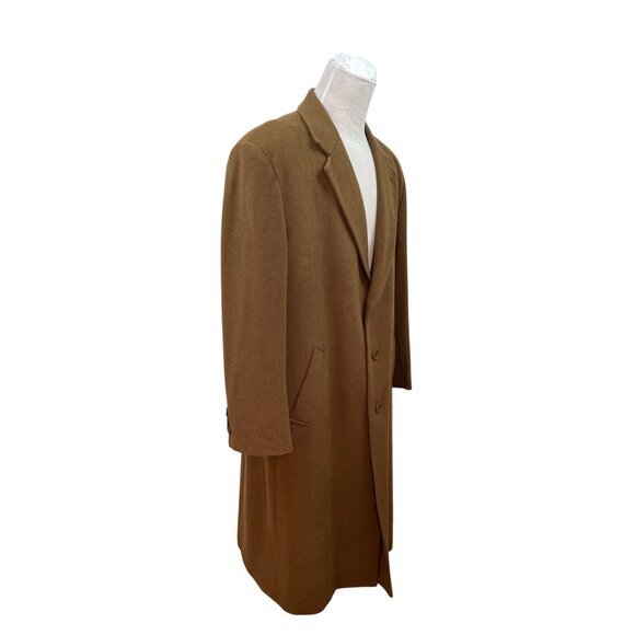 Vintage Angelo Rossi Mens Brown Wool Blend Overcoat With Notched Lapel - Picture 2 of 11